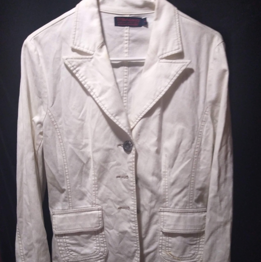 Cream Denim Blazer